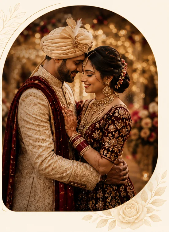 Bride and groom wedding portrait